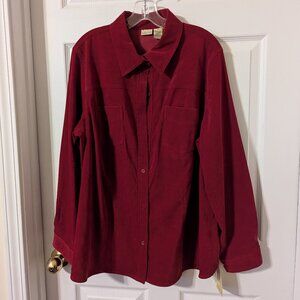 Women's long sleeve, dark red shirt, new, size  1X, $12